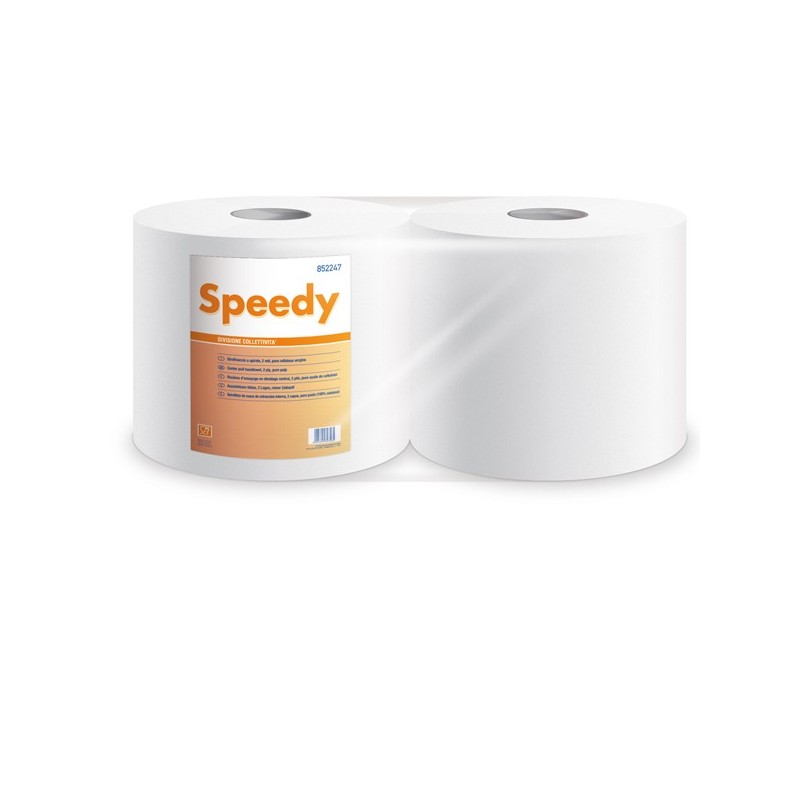 Bobina asciugatutto Speedy - 2 veli - 17gr - diametro 25,5 cm - H22,8cm x 180mt - microgoffrata - Lucart - 89384 (conf.2)