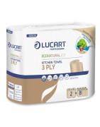Asciugatutto EcoNatural 2.3 Plastic Free - 200 strappi - Lucart - pacco 2 rotoli green - 91432