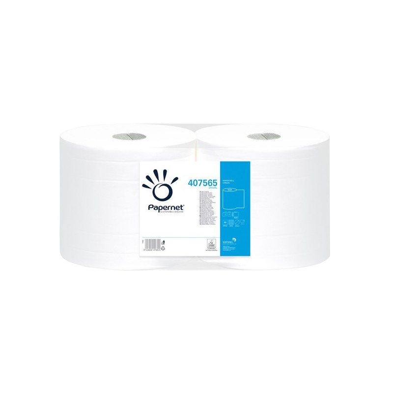 Bobina asciugatutto Special - microg - 2 veli - diam 25 cm - 23,4 cm x 180 m - 18 gr - cellulosa - Papernet - 70865 (Conf.2)