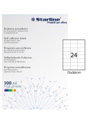 Etichette adesive - in carta - permanenti - 70 x 36 mm - 24 et/fg - 100 fogli - bianco - Starline - STL3023